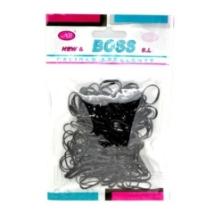 Pack of 160 mini black elastic bands - New and Boss