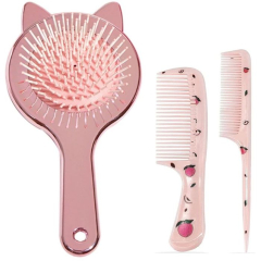 Brush and Comb Set - Cat and Peach Design - TogetherKings